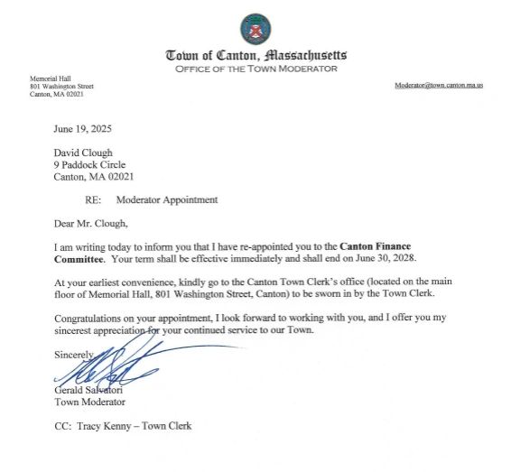 Finance Committee Appointment